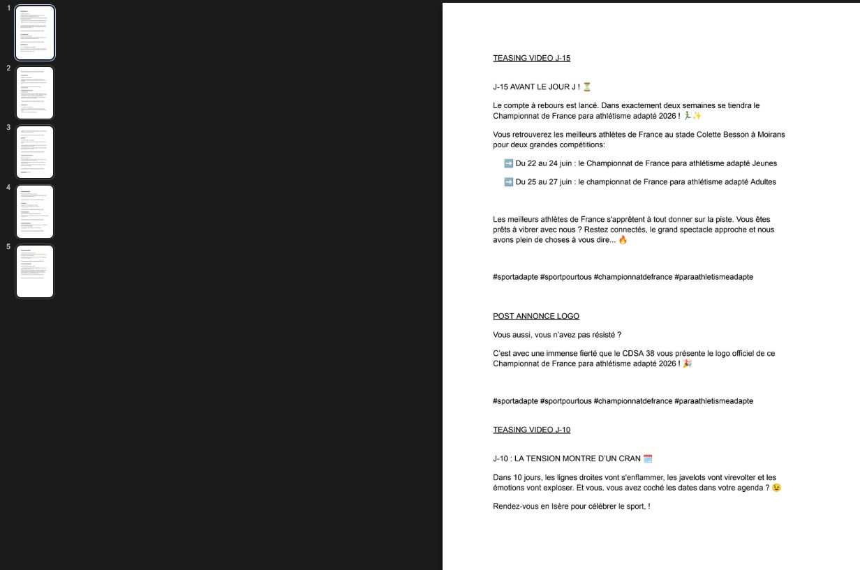Descriptions des posts Descriptions des posts